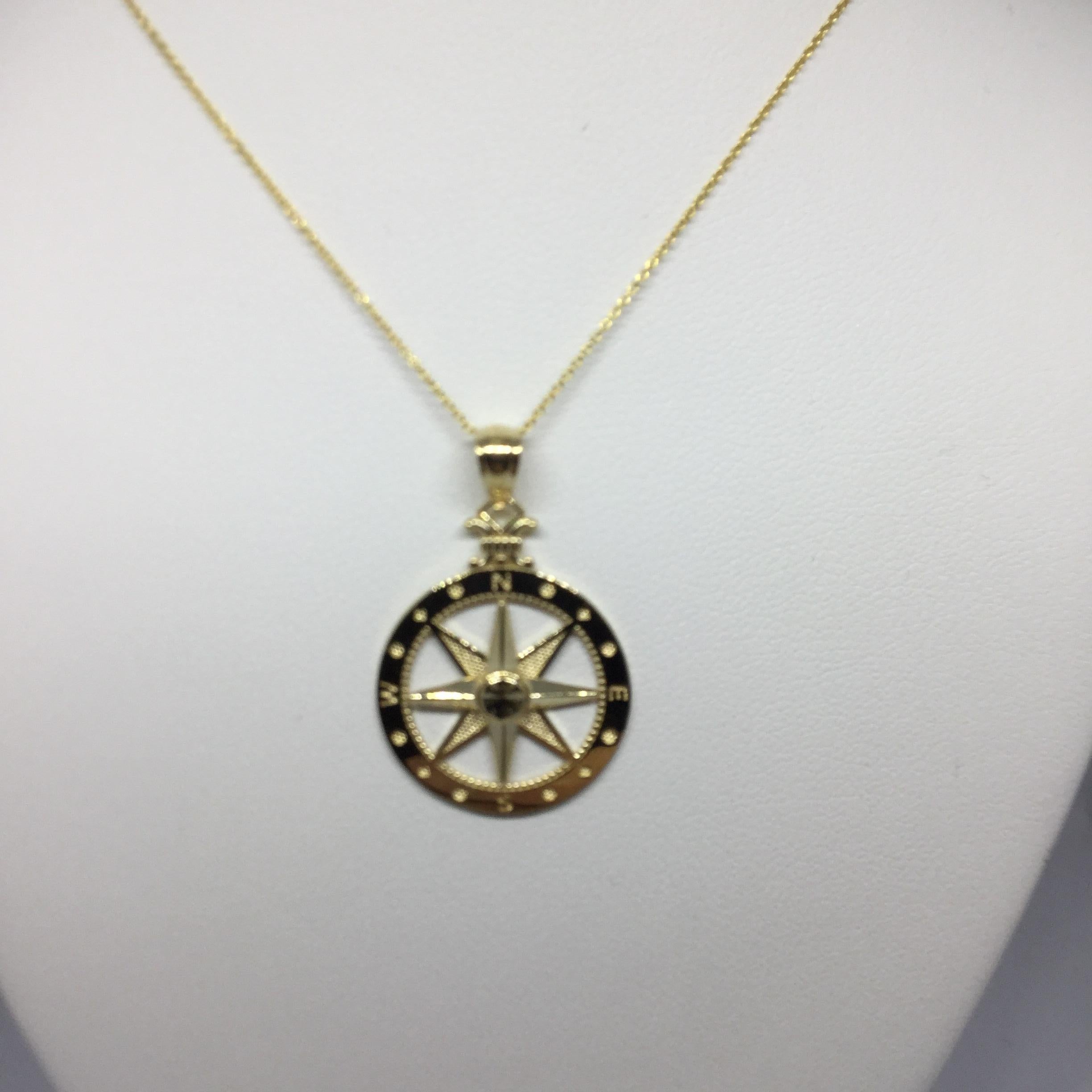 rose gold compass pendant