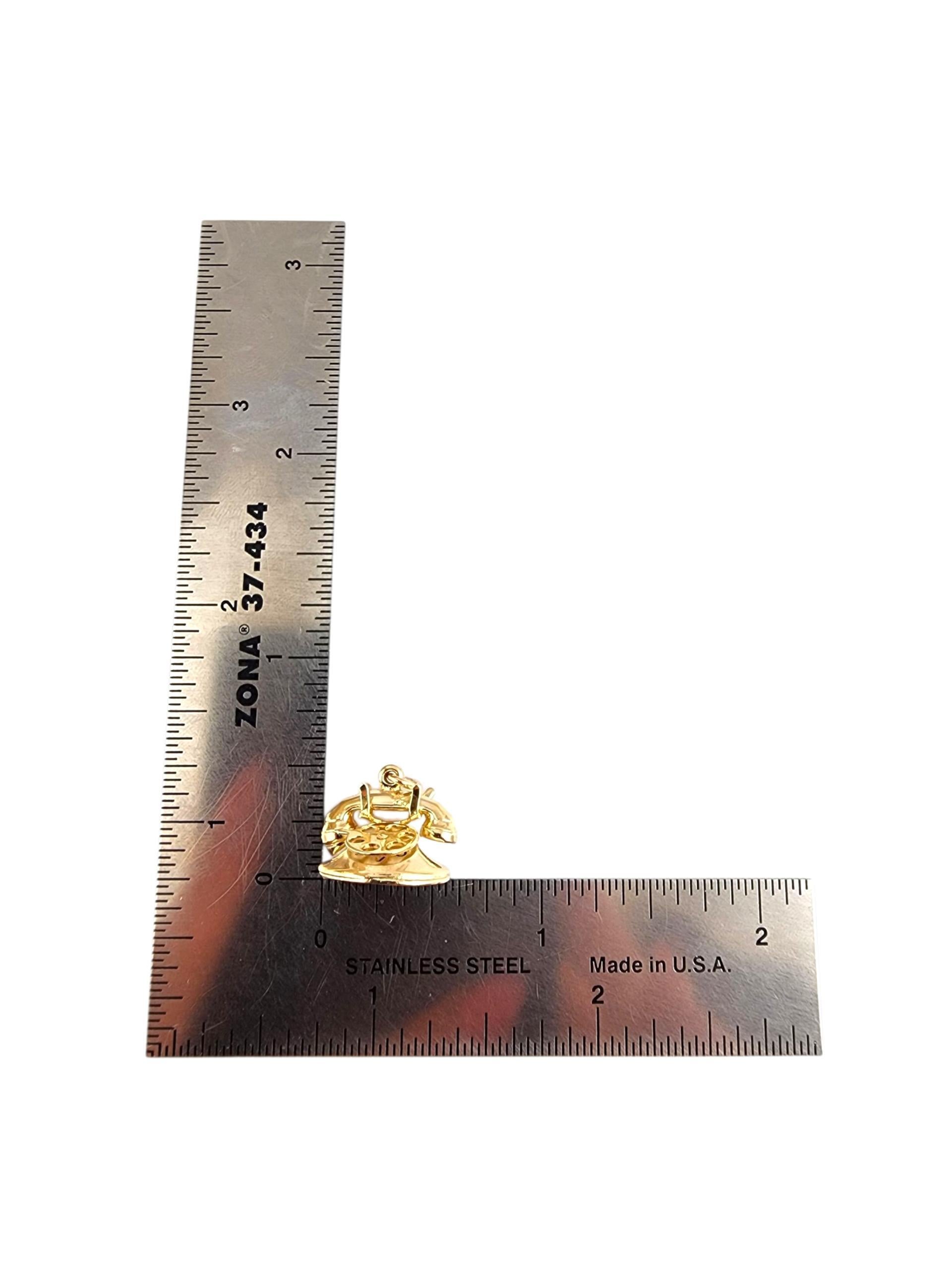 14K Yellow Gold Rotary Phone Charm #22498 For Sale 1