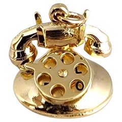 14K Yellow Gold Rotary Phone Charm #22498