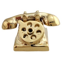 Vintage 14K Yellow Gold Rotary Phone Charm
