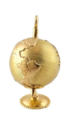 14K Yellow Gold Rotating Desk Globe Charm #20970