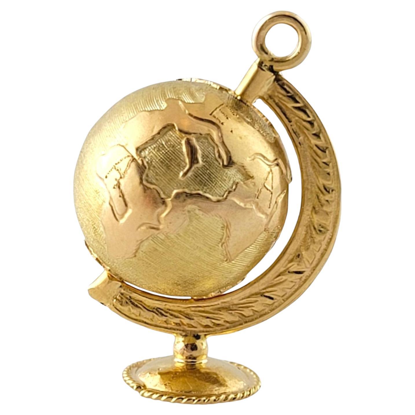 14K Yellow Gold Rotating Desk Globe Charm #20970