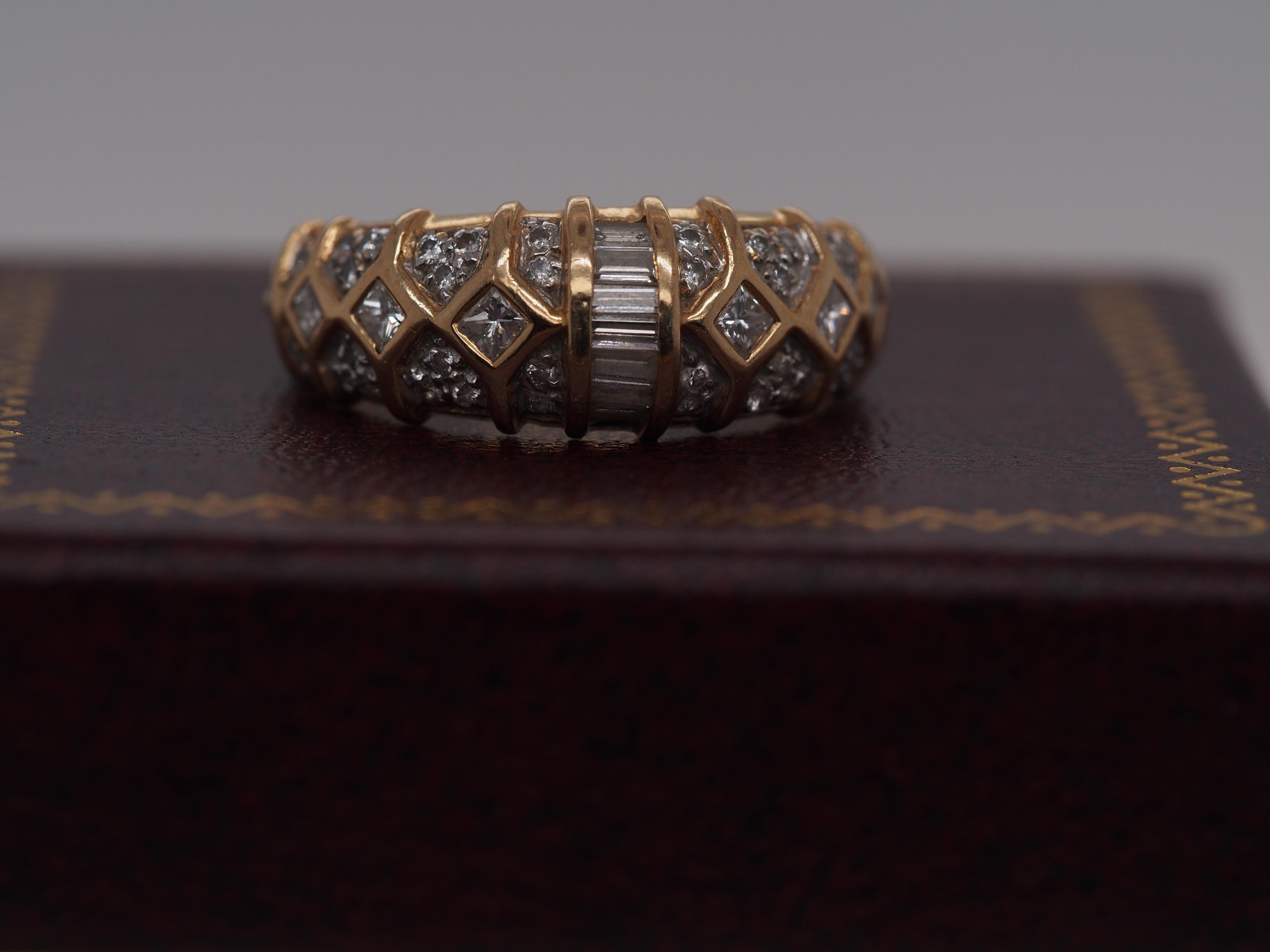 Item Details:
Ring Size: 8.5
Metal Type: 14k Yellow Gold [Hallmarked, and Tested]
Weight: 4.1 grams
Diamond Details: .75ct total weight, Natural Diamonds, G-H Color, VS & SI Clarity.
Band Width: 3.5mm
Condition: Excellent
