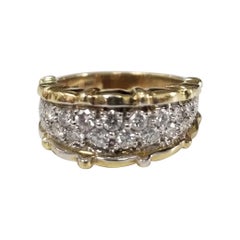 14k yellow gold round channel-pave' set wedding ring