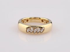 14K Yellow Gold Round Cut Diagonal Diamond Accent Ring