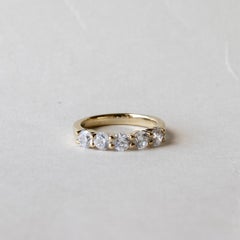 14k Yellow Gold Round Cut Diamond Anniversary Band