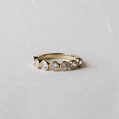 14k Yellow Gold Round Cut Diamond Anniversary Band