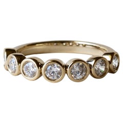 14k Yellow Gold Round Cut Diamond Anniversary Band