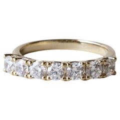 14k Gelbgold Rundschliff Diamant Jahrestag Band