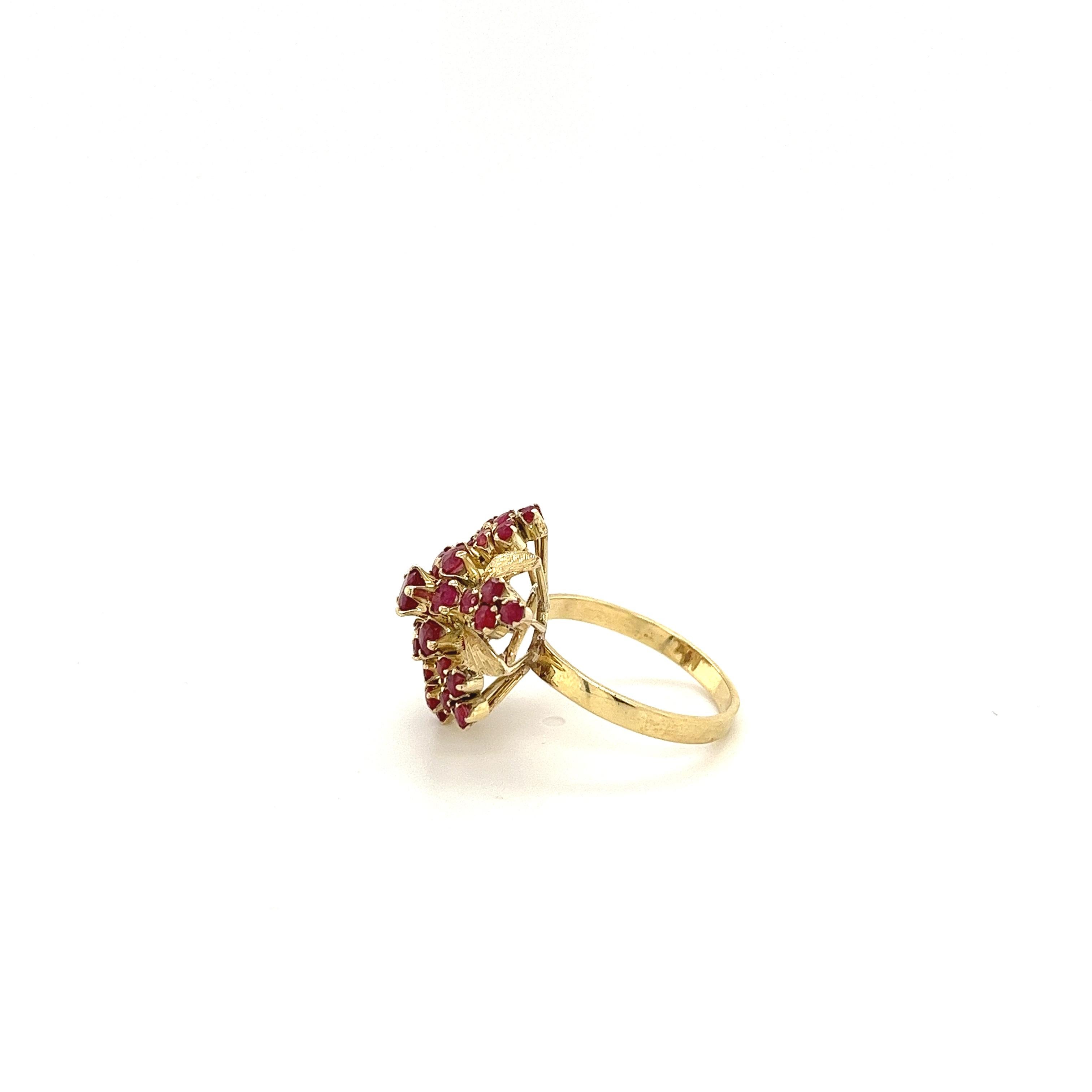 14k solid gold round cut ruby...