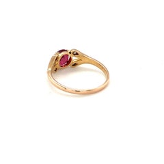 14K Yellow Gold Round Cut Ruby Diamond Ring