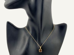 Halskette mit Solitär-Anhänger aus 14-karätigem Gelbgold mit einem Rauchquarz im Rundschliff