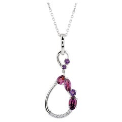 Anhänger aus 14-karätigem Gelbgold mit runden Diamanten und Edelsteinen im „Regal Cascade“-Design in Tropfenform