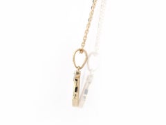 14K Yellow Gold Round Diamond Religious Pendant Necklace
