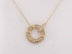 14K Yellow Gold Round Ethereal Orbit Diamond Necklace