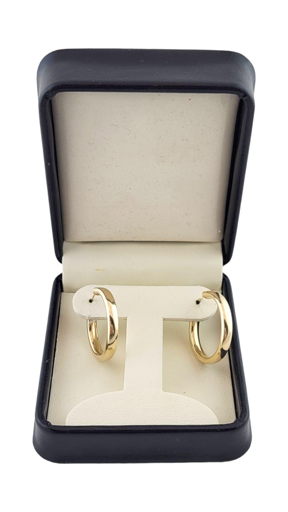 14K Yellow Gold Round Hoop Earrings #14499 For Sale 2