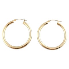 14K Yellow Gold Round Hoop Earrings #16061