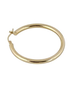 14K Yellow Gold Round Hoop Earrings #24006