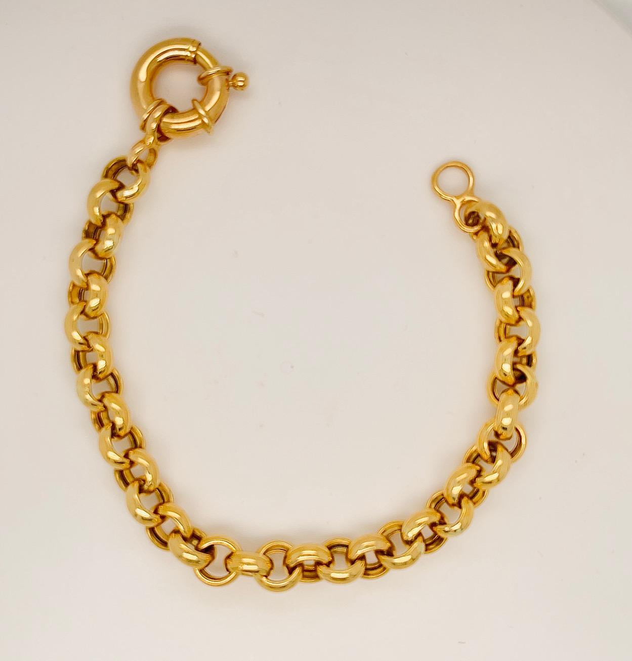 14K Yellow Gold Round Link Bracelet

Weight: 5.62 grams

Length: 7.50