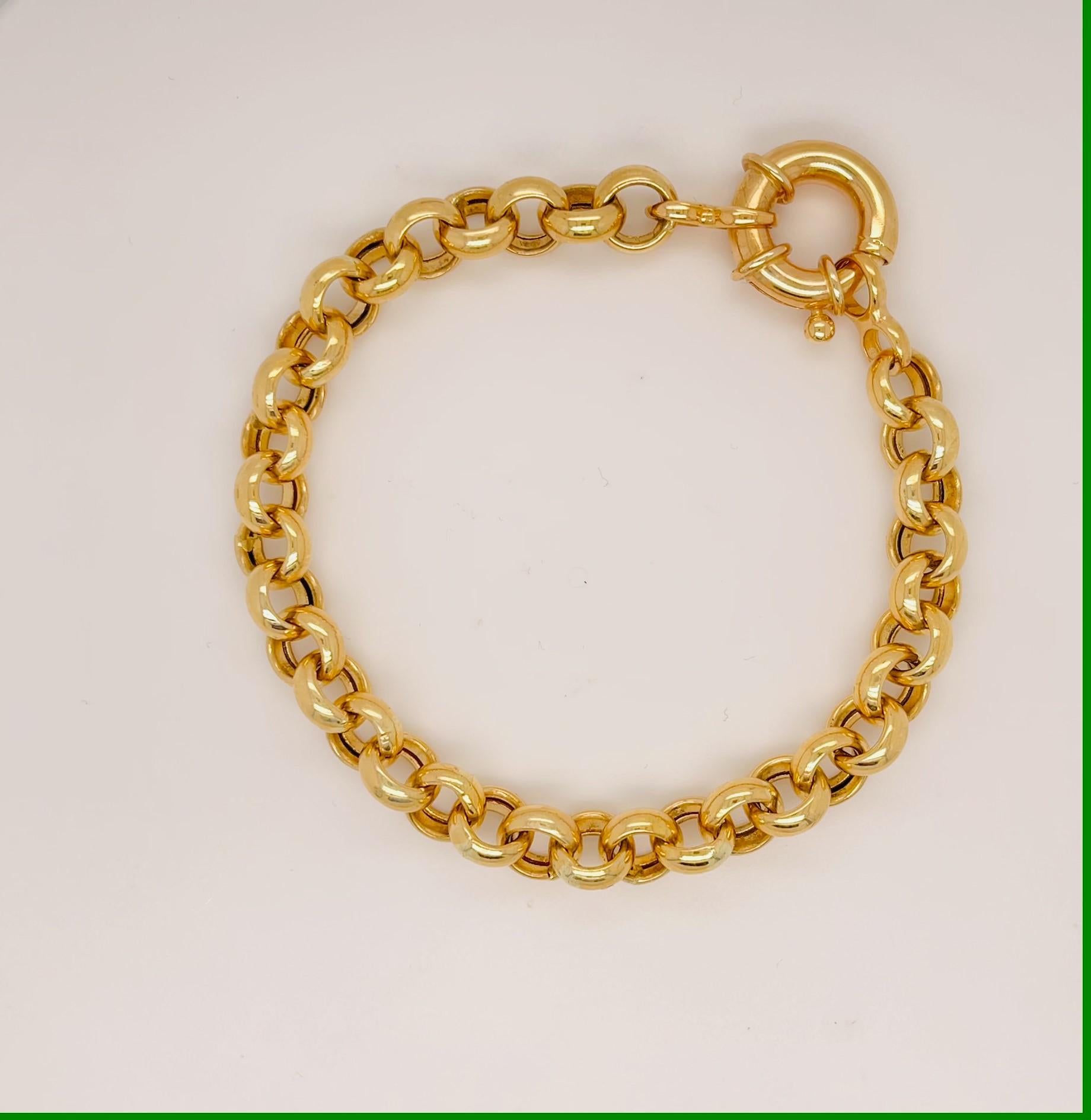 Women's 14K Yellow Gold Round Link Bracelet