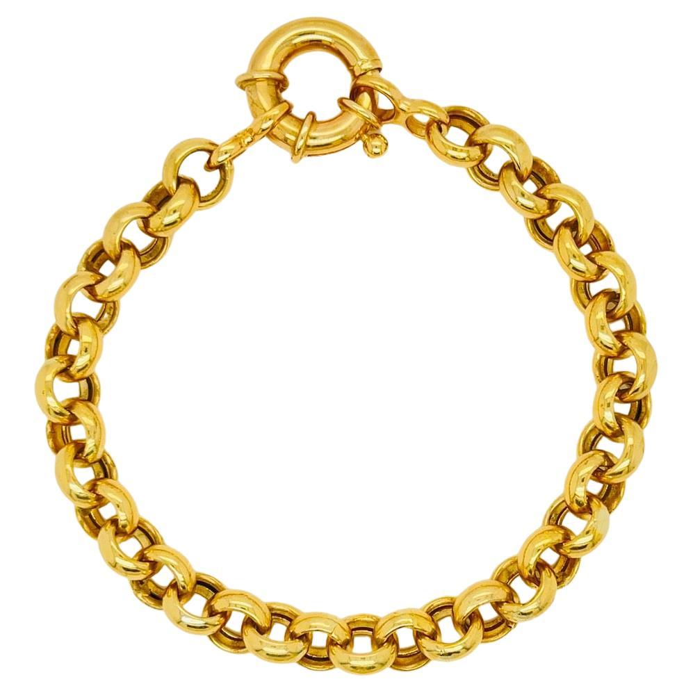 14K Yellow Gold Round Link Bracelet