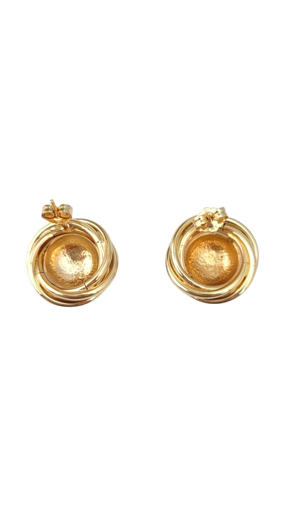 14K Yellow Gold Round Sparkle Button Earrings #21725 For Sale 1
