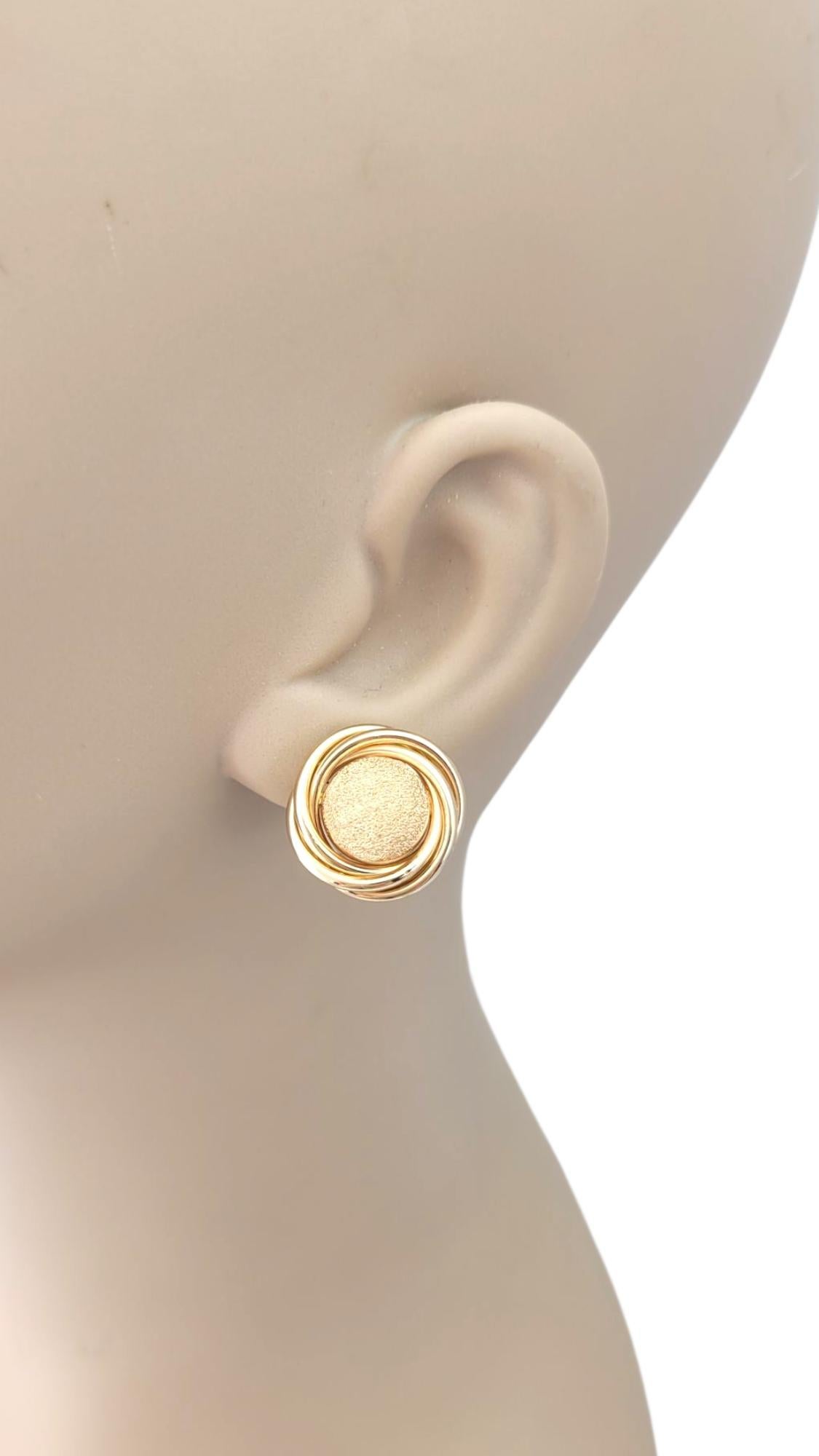 14K Yellow Gold Round Sparkle Button Earrings #21725 For Sale 4