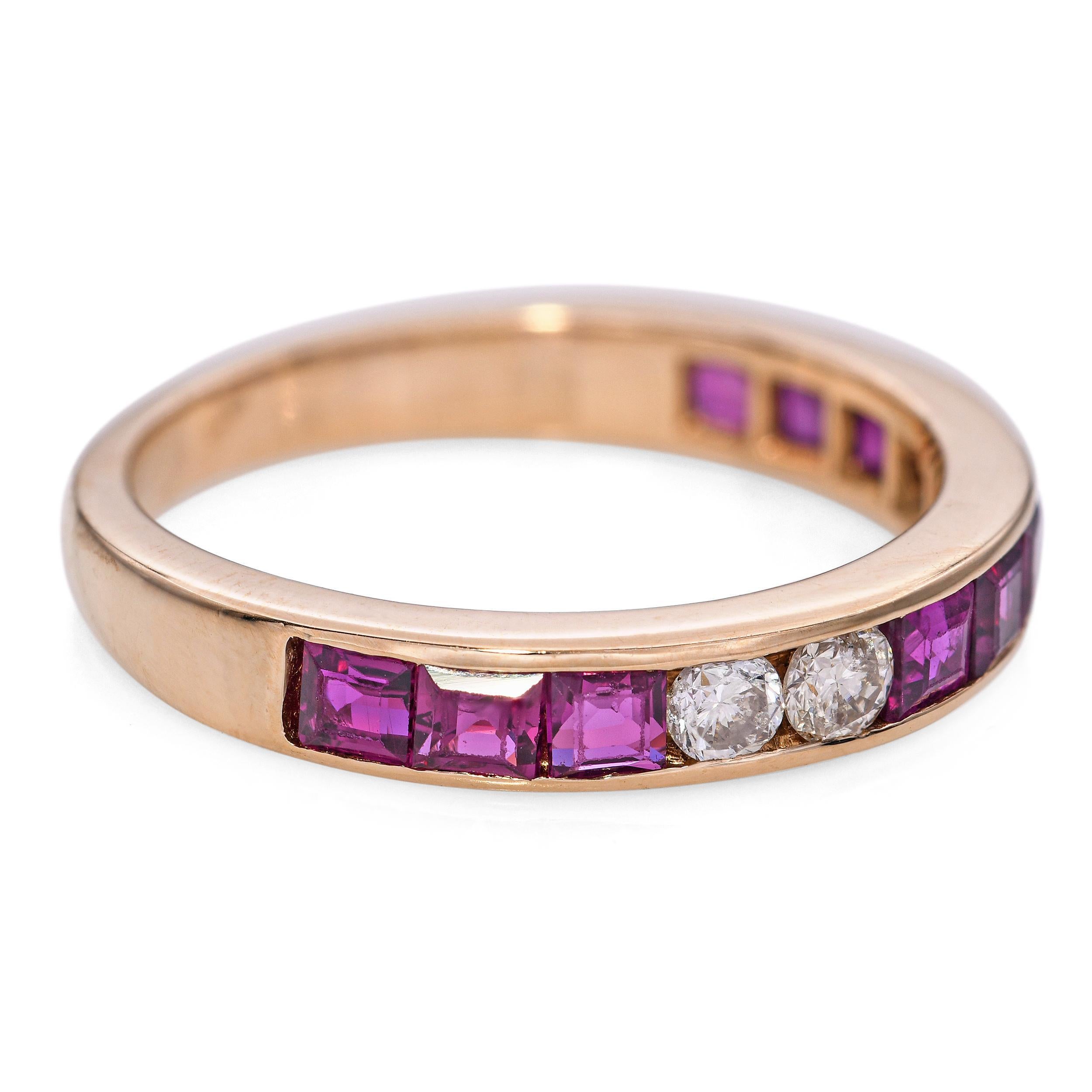 Bracelet en or jaune 14k serti de rubis et de diamants en vente 2