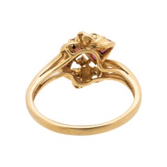 14K Yellow Gold Ruby and Diamond Cocktail Ring
