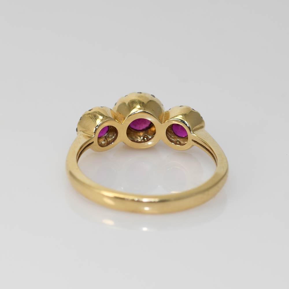 Women's 14k Yellow Gold Ruby and Diamond Ring, 3.2gr
