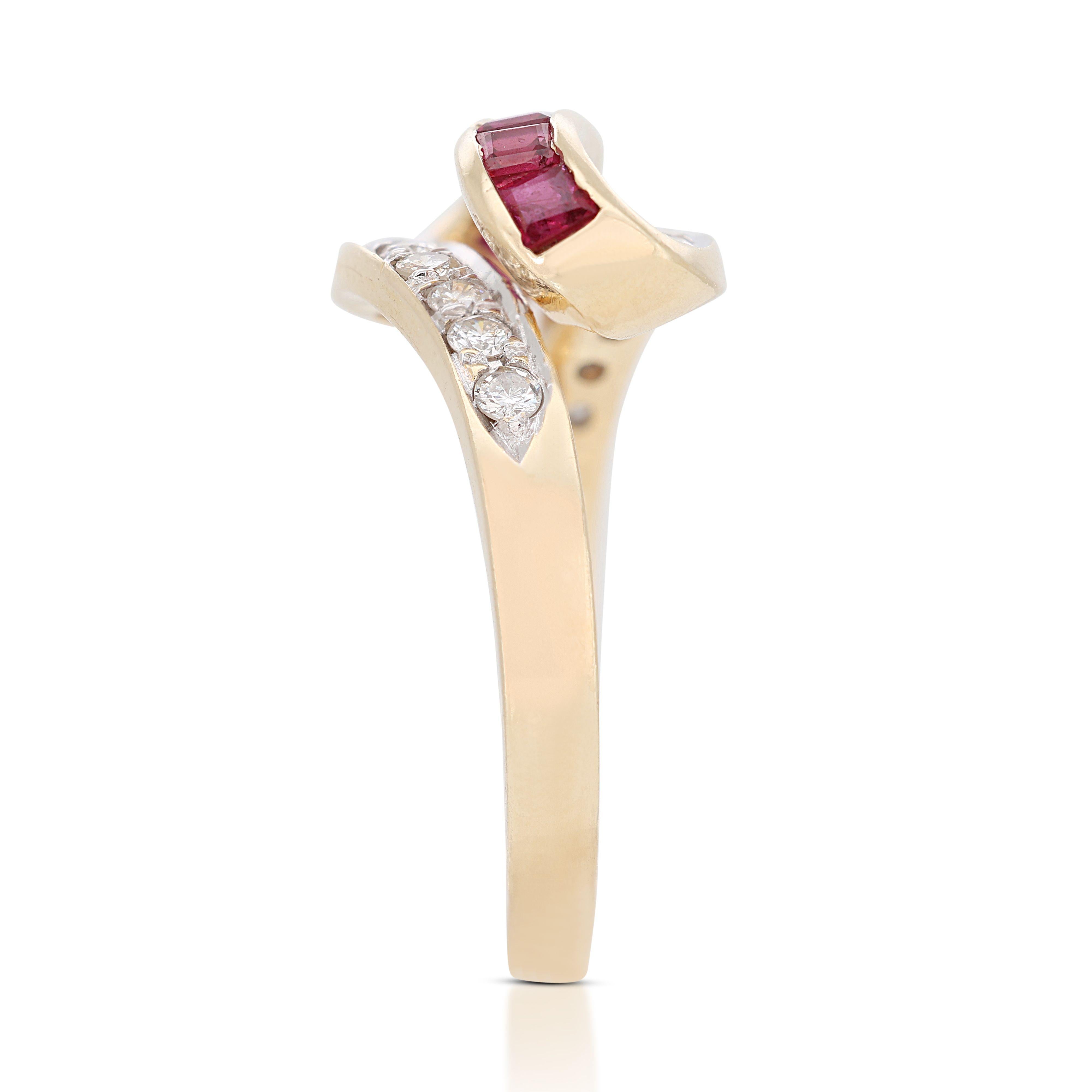 14K Yellow Gold Ruby and Diamond Ring 1