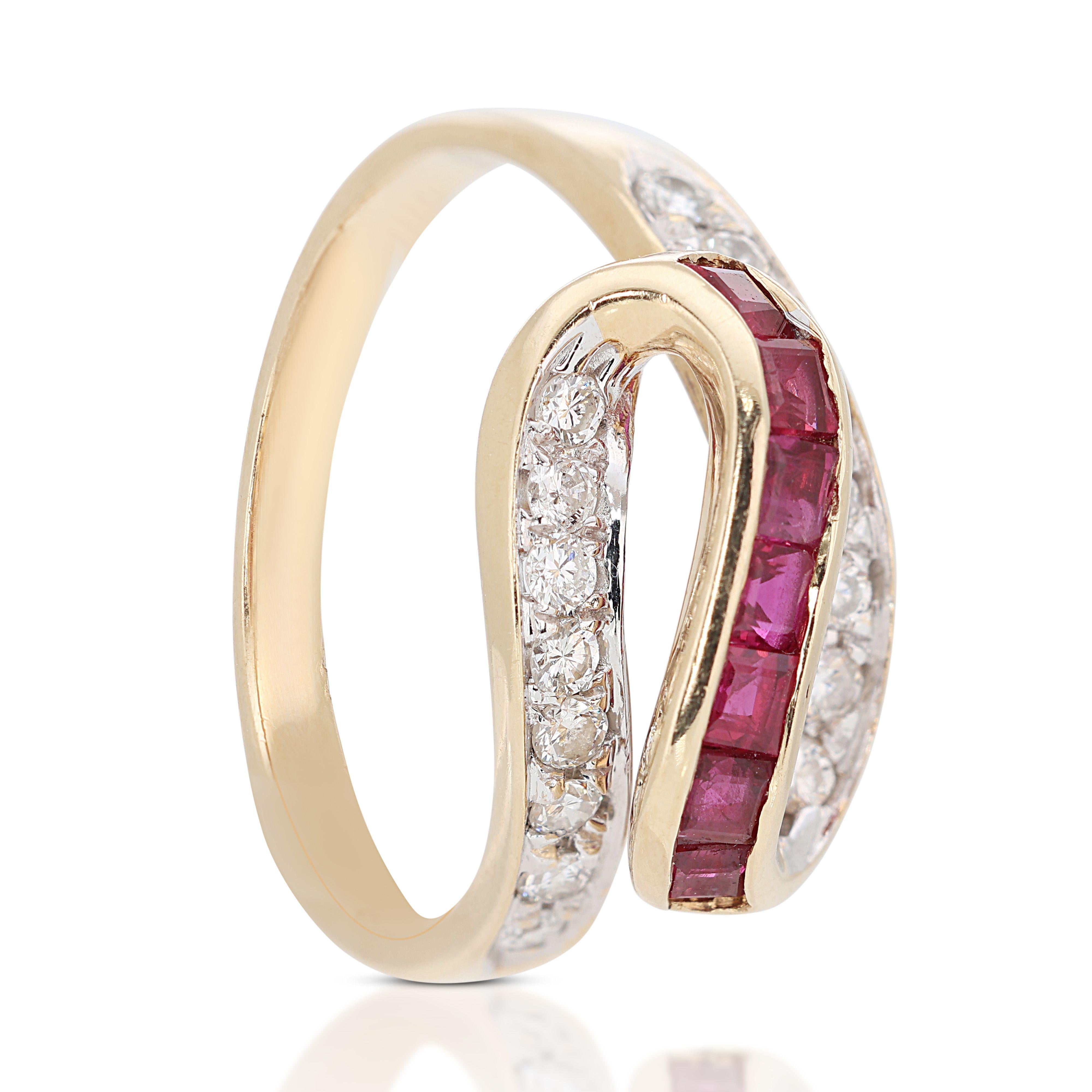14K Yellow Gold Ruby and Diamond Ring 3