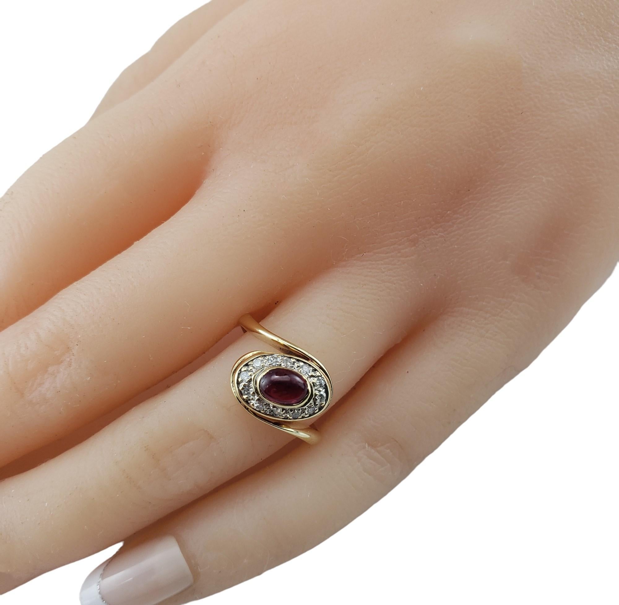 14K Yellow Gold Ruby and Diamond Ring Size 5.25 JAGi Certified #15786 2