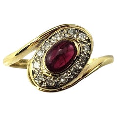 14K Yellow Gold Ruby and Diamond Ring Size 5.25 JAGi Certified #15786