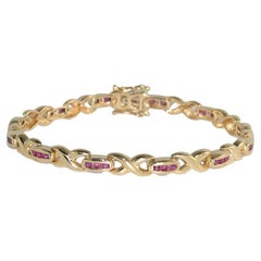14K Gelbgold Rubin-Armband 15,1 g