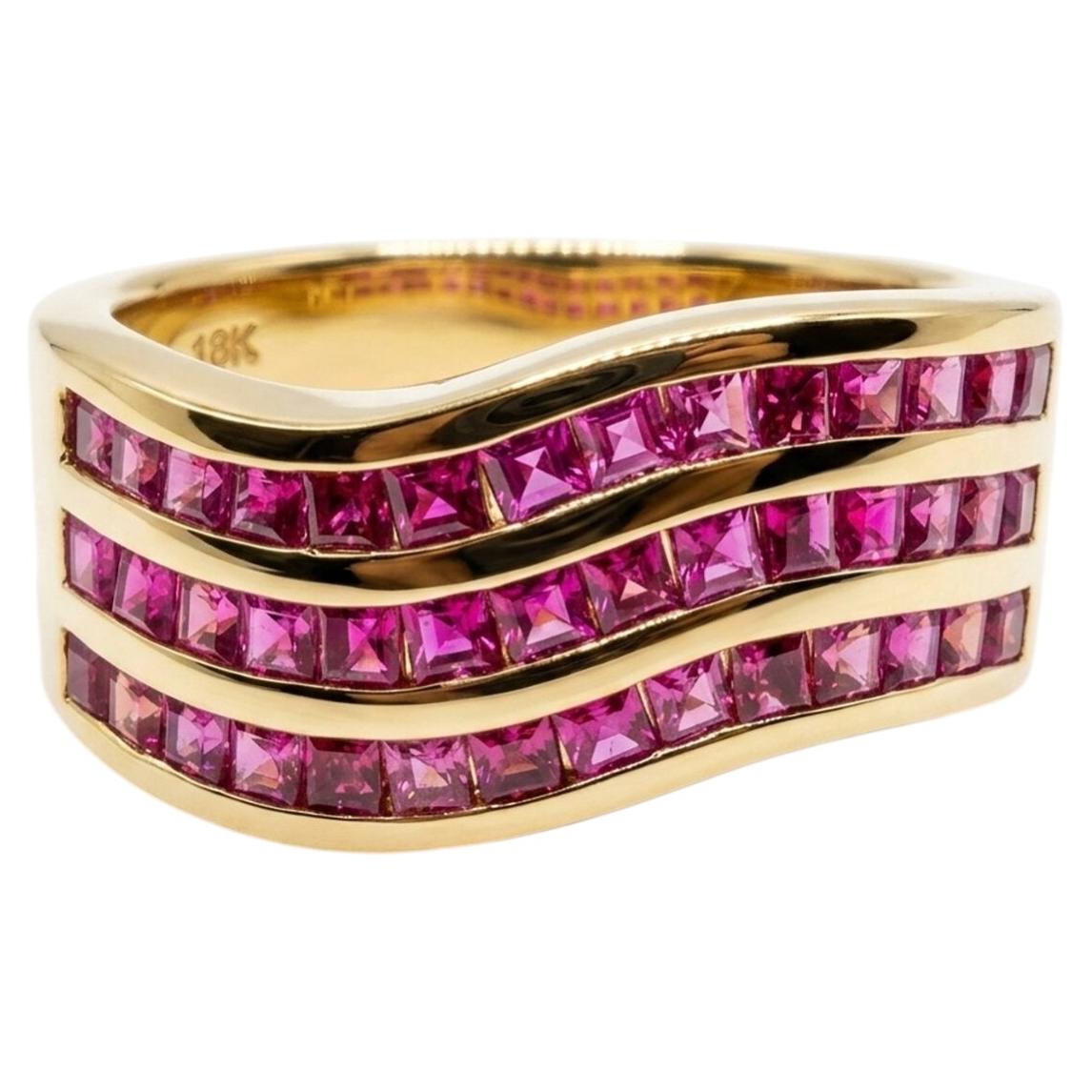 14K Yellow Gold Ruby Cocktail Ring 2.50 Carat Natural Ruby Handmade Ring Mens