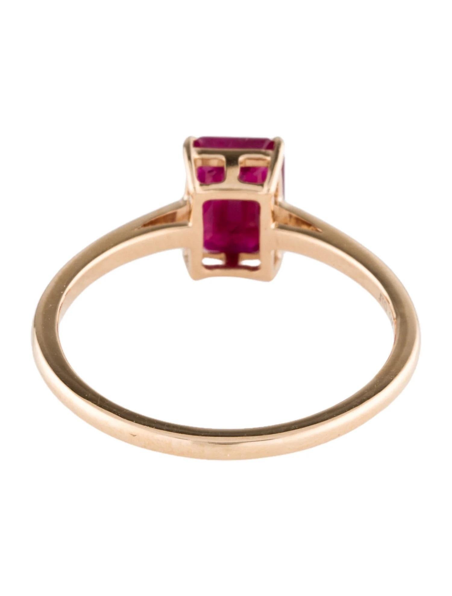 Emerald Cut 14K Yellow Gold Ruby Cocktail Ring: Timeless Elegance & Brilliance
