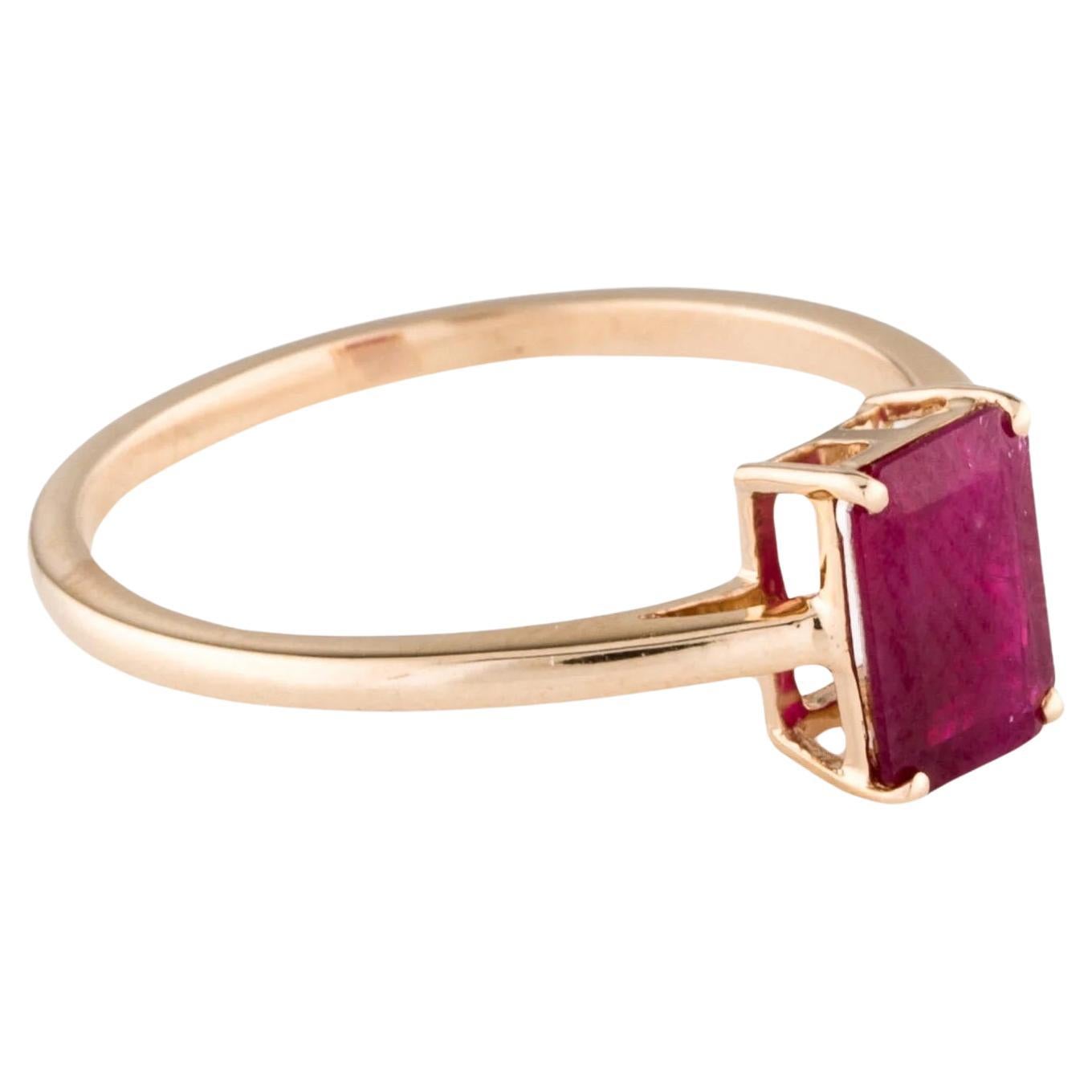 14K Yellow Gold Ruby Cocktail Ring: Timeless Elegance & Brilliance For Sale