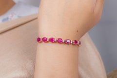 14k Yellow Gold Ruby Diamond Bracelet
