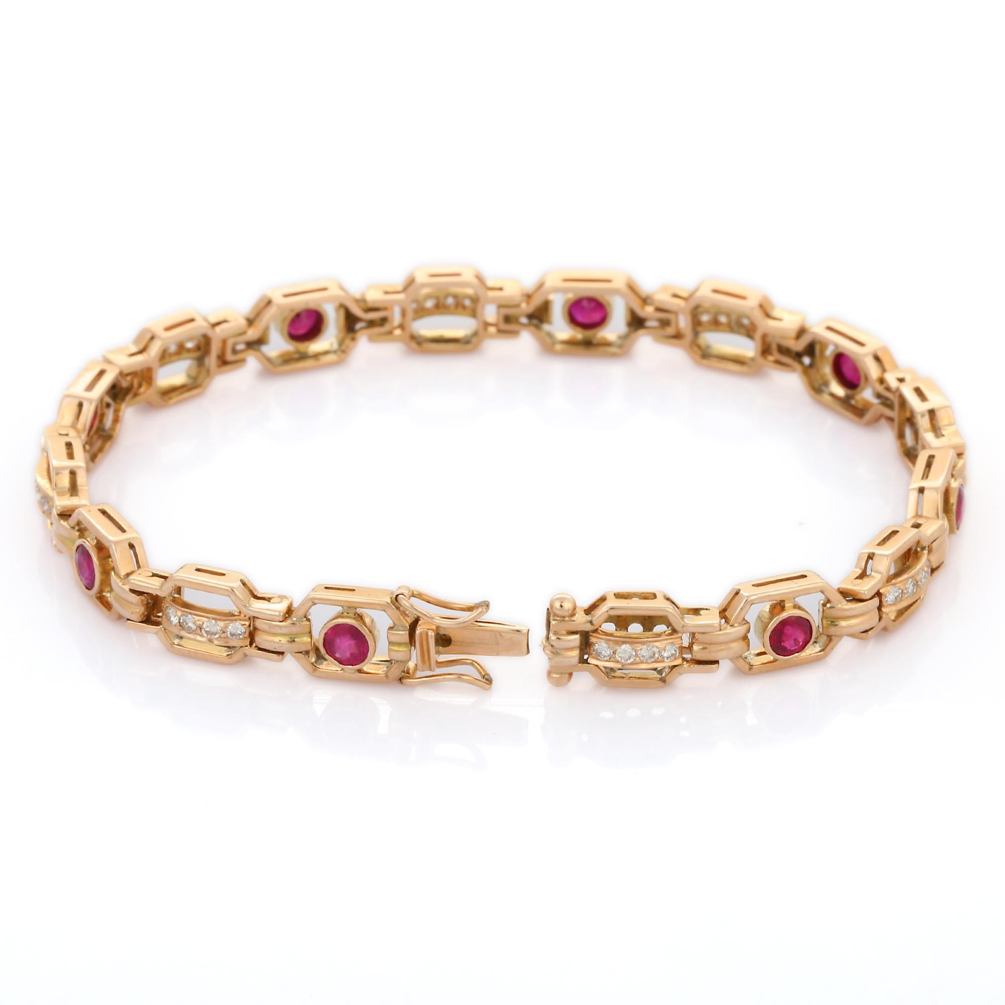 ruby and diamond bracelet yellow gold