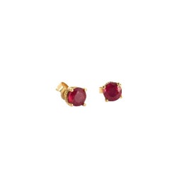 14k Yellow Gold Ruby Earring Studs