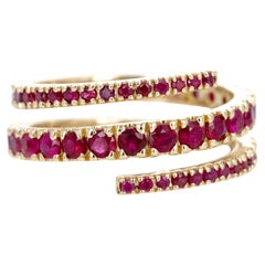 14K Yellow Gold Ruby Eternity Wrap Ring