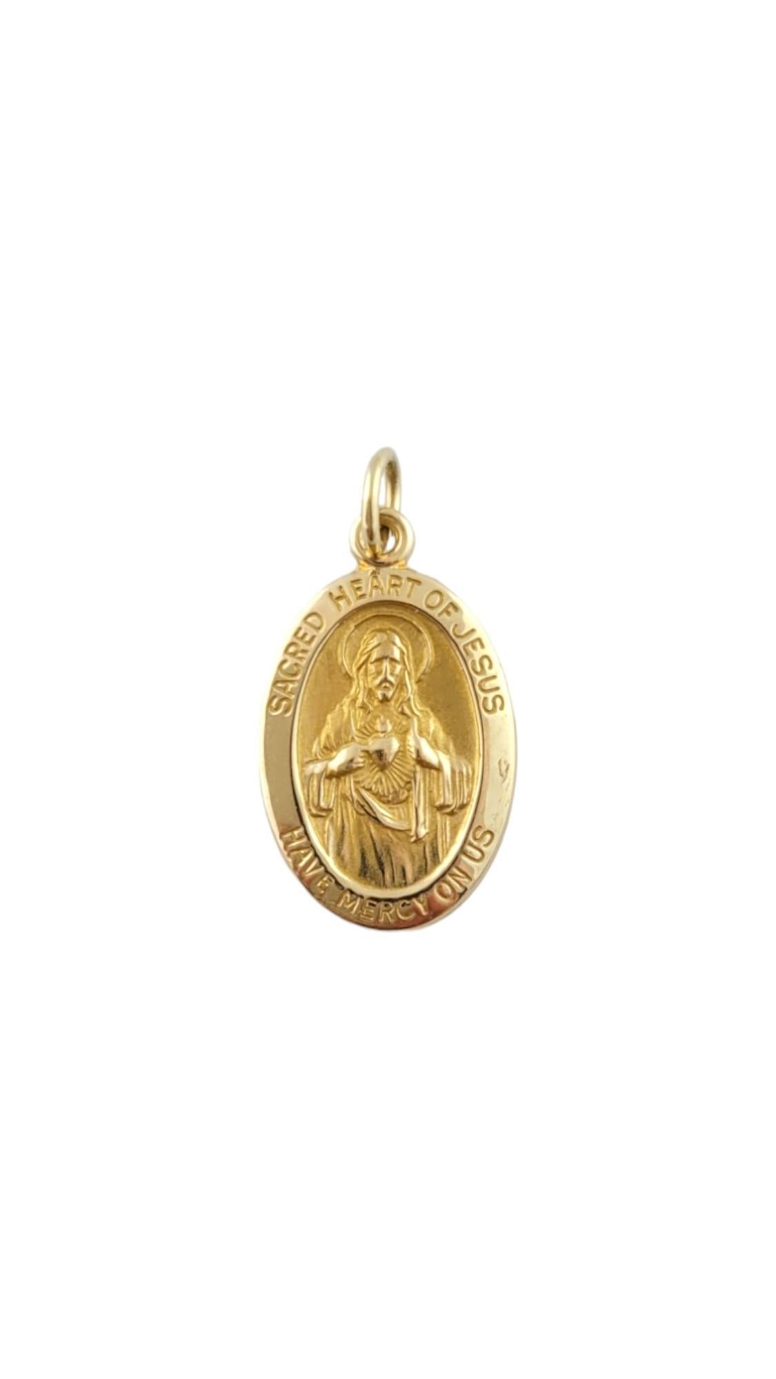 Vintage 14K Yellow Gold Sacred Heart of Jesus Charm

This gorgeous sacred heart of Jesus charm was meticulously crafted from 14K yellow gold and would look beautiful on a chain!

Size: 17.6mm X 10.69mm X 1.04mm
Length w/ bail: 20.5mm

Weight: 0.8