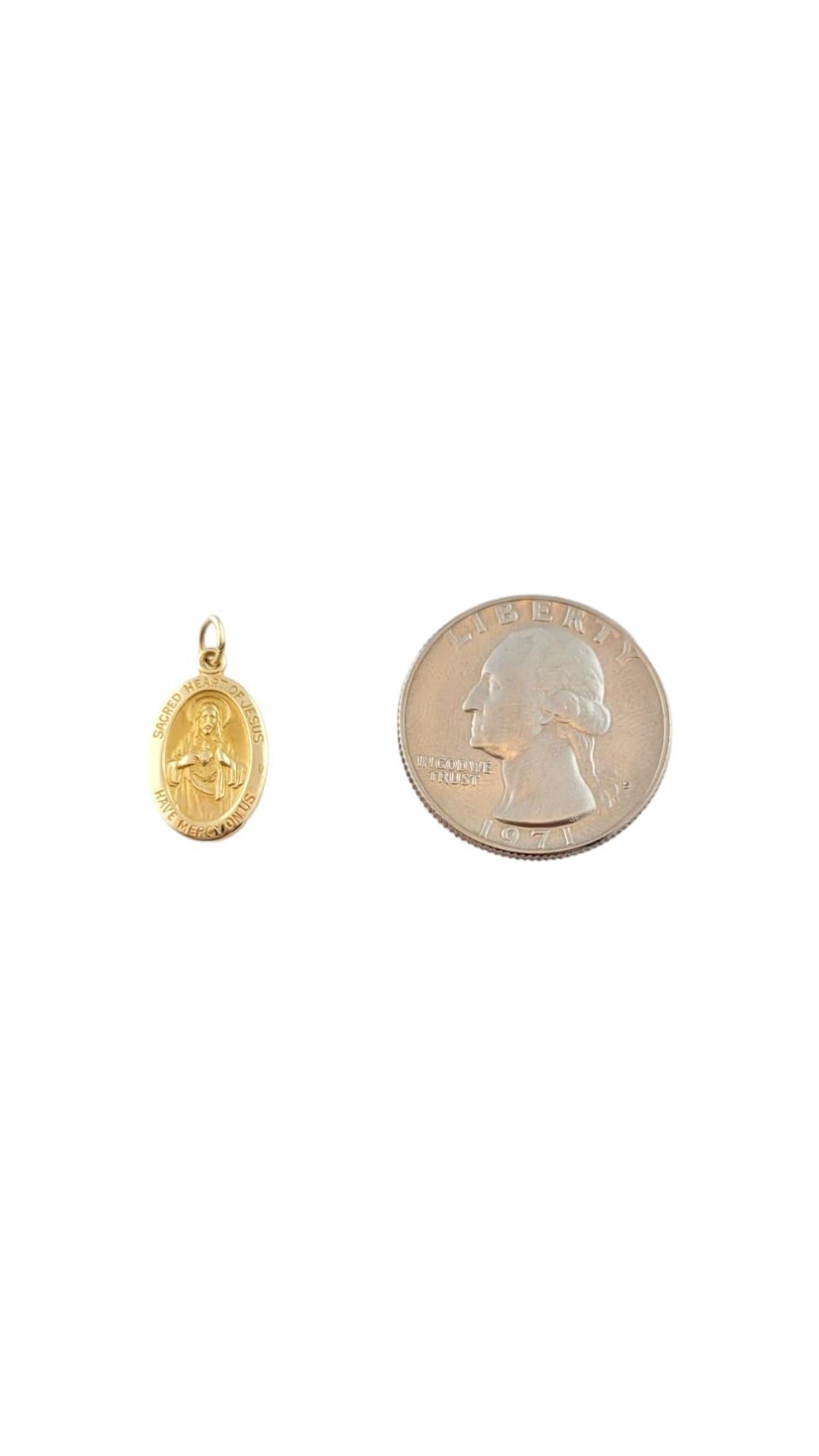 Women's 14K Yellow Gold Sacred Heart of Jesus Charm #16215 For Sale
