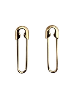 14K Yellow Gold Safety Pin Earrings #22698