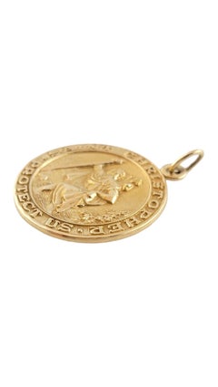 Pendentif Saint Christophe en or jaune 14K #16207