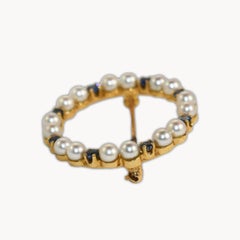 14K Yellow Gold Saltwater pearls & Natural Sapphire Brooch