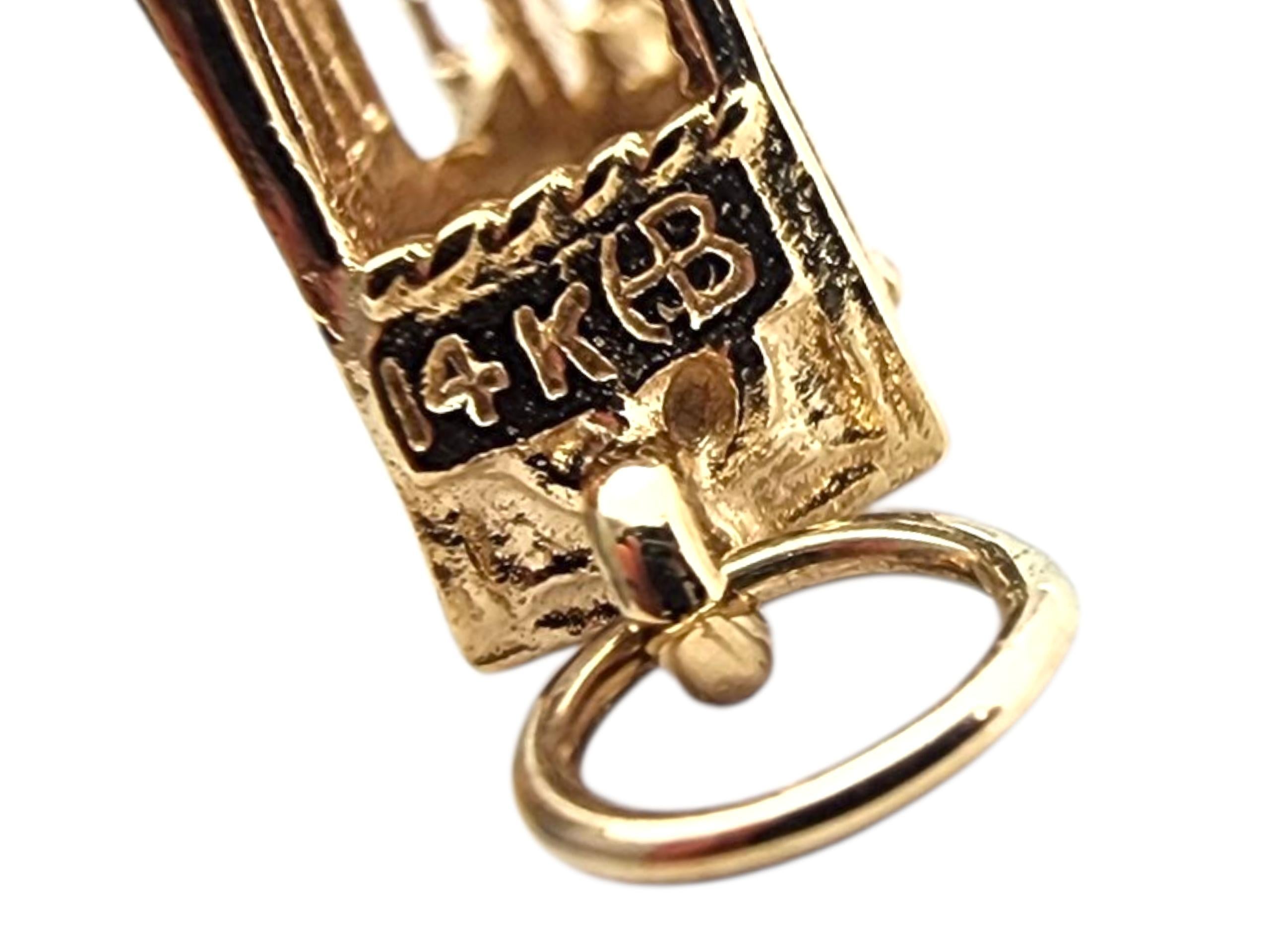 Women's 14k Yellow Gold San Francisco Cable Car Charm #22843 For Sale