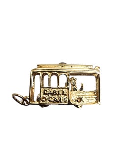 14k Yellow Gold San Francisco Cable Car Charm #22843