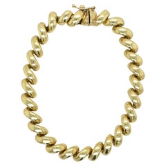 Bracelet à maillons San Marco en or jaune 14 carats 15,34 grammes, fabriqué en Italie